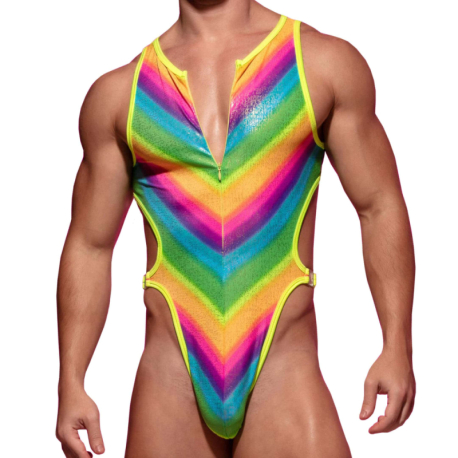 Omohonia Vulcano Thong Bodysuit - Rainbow