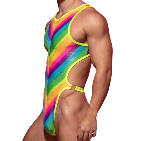 Omohonia Vulcano Thong Bodysuit - Rainbow