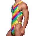 Omohonia Vulcano Thong Bodysuit - Rainbow