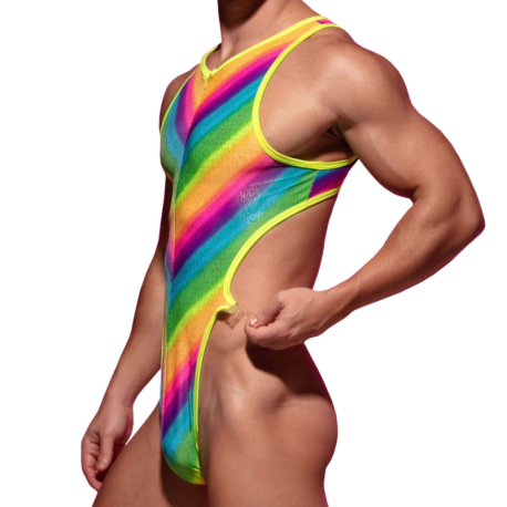 Omohonia Vulcano Thong Bodysuit - Rainbow