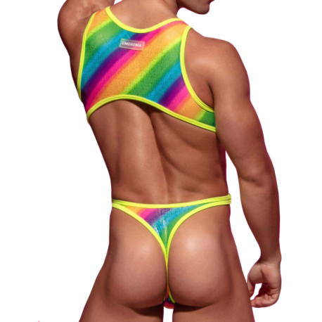 Omohonia Vulcano Thong Bodysuit - Rainbow