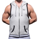 Andrew Christian Baller Sleeveless Hoodie - Heather Grey