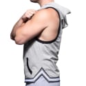 Andrew Christian Baller Sleeveless Hoodie - Heather Grey