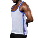 Andrew Christian Fit Mesh Square Neck Tank Top - White