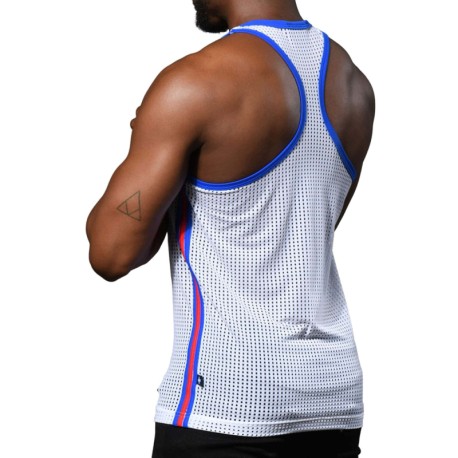 Andrew Christian Fit Mesh Square Neck Tank Top - White