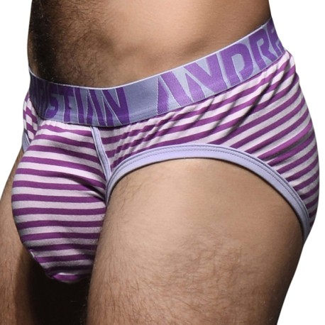 Andrew Christian Almost Naked Lavender Stripe Briefs