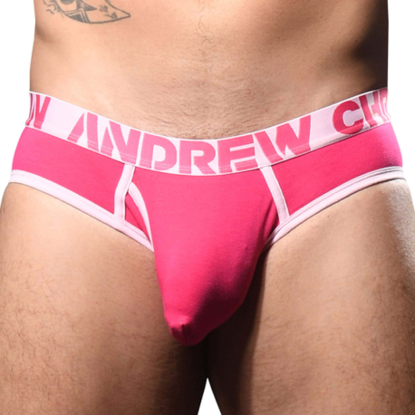 Andrew Christian Almost Naked Fly Tagless Briefs - Fuchsia