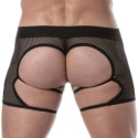 TOF Paris Circuit Fishnet Chaps Thong - Black