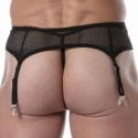 TOF Paris Circuit Fishnet Garter Belt Set - Black