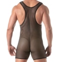 TOF Paris Circuit Fishnet Wrestling Singlet - Black