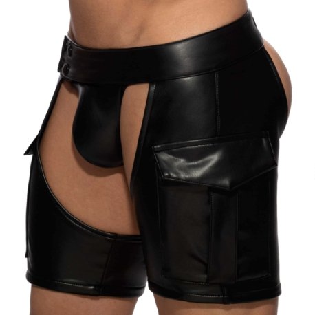 AD Fetish Chaps Shorts - Black