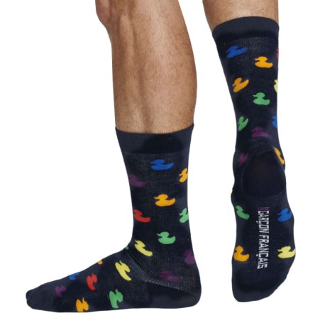 Garçon Français Duck Cotton Dress Socks - Rainbow