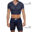 Addicted T-Shirt Crop Slam Mesh Bleu Marine