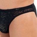 HOM Slip Micro Temptation Free Cut Lace Noir