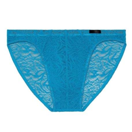 HOM Slip Micro Temptation Free Cut Lace Bleu