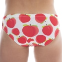 Barcode Slip de Bain Bottom Blanc - Rouge