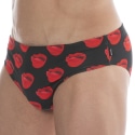 Barcode Slip de Bain Kiss Noir - Rouge