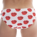 Barcode Slip de Bain Kiss Blanc - Rouge