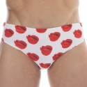 Barcode Slip de Bain Kiss Blanc - Rouge