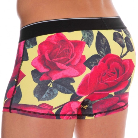 Diesel Floral Microfiber Boxer Briefs - Yellow