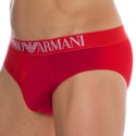 Emporio Armani All Over Printed Microfiber Briefs - Red