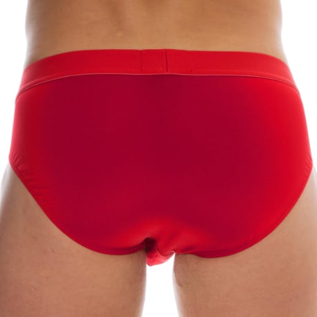 Emporio Armani All Over Printed Microfiber Briefs - Red