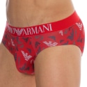 Emporio Armani All Over Printed Microfiber Briefs - Red Eagles