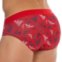 Emporio Armani All Over Printed Microfiber Briefs - Red Eagles