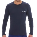 Emporio Armani Bold Monogram Cotton Long Sleeve T-Shirt - Navy