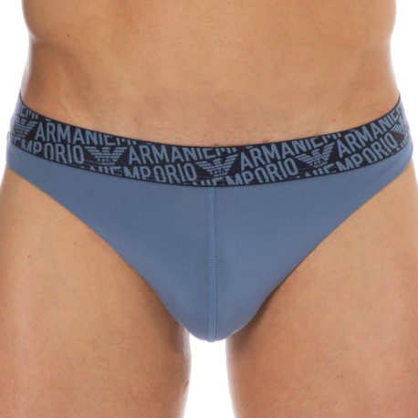 Emporio Armani Essential Microfiber Thong - Grey