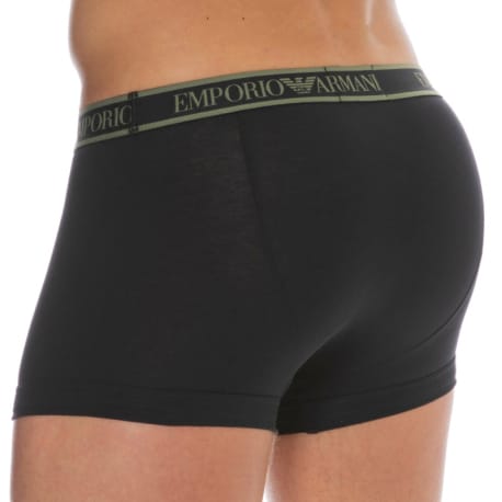 Emporio Armani Boxer Core Logoband Coton Noir - Kaki