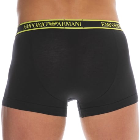 Emporio Armani Core Logoband Cotton Boxer Briefs - Black - Yellow