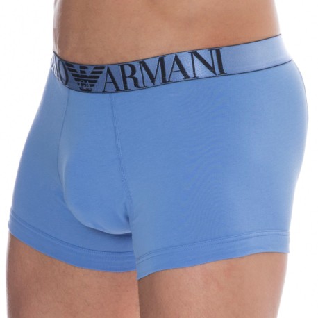 Emporio Armani Shiny Logoband Cotton Boxer Briefs - Light Blue