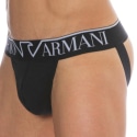 Emporio Armani Jock Strap Megalogo Coton Noir