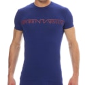 Emporio Armani T-Shirt Megalogo Coton Bleu Encre