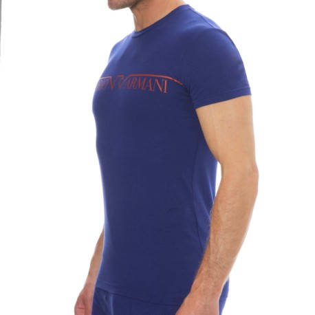 Emporio Armani Megalogo Cotton T-Shirt - Ink Blue