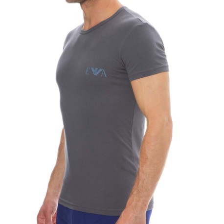 Emporio Armani T-Shirt Bold Monogram Coton Gris