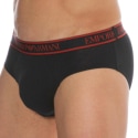 Emporio Armani Core Logoband Cotton Briefs - Black - Red