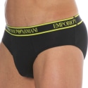 Emporio Armani Core Logoband Cotton Briefs - Black - Yellow