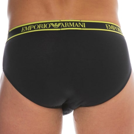 Emporio Armani Slip Core Logoband Coton Noir - Jaune