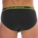 Emporio Armani Core Logoband Cotton Briefs - Black - Yellow