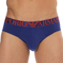 Emporio Armani Shiny Logoband Cotton Briefs - Ink Blue