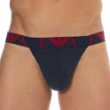 Emporio Armani Bold Monogram Cotton Jock - Navy - Red