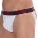 Emporio Armani Bold Monogram Cotton Jock - White