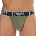 Emporio Armani Bold Monogram Cotton Jock - Olive