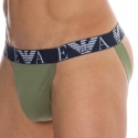 Emporio Armani Bold Monogram Cotton Jock - Olive