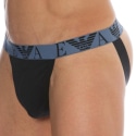 Emporio Armani Bold Monogram Cotton Jock - Black