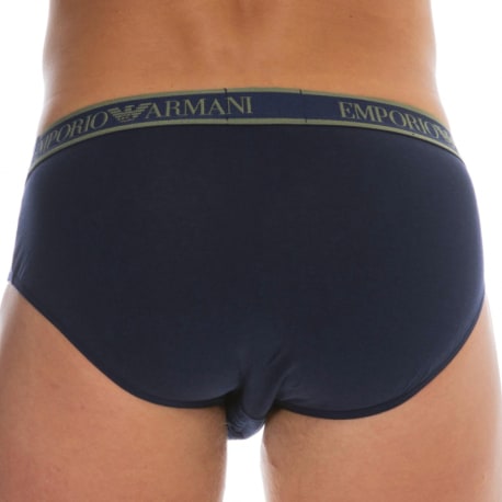 Emporio Armani Core Logoband Cotton Briefs - Navy