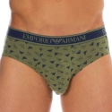 Emporio Armani Core Logoband Cotton Briefs - Khaki Logo