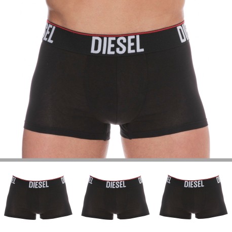 Diesel Lot de 3 Boxers Coton Stretch Noirs